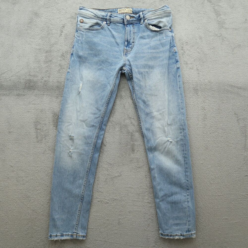 Alcott Jeans Mens Size 32x30 Blue Slim Fit Flex Denim Pants Distressed Fading
